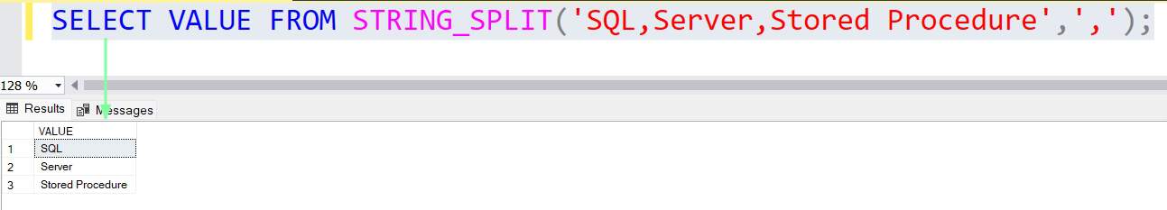 STRING_SPLIT Function in SQL Server