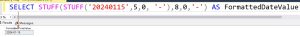 Formatting Date Value using STUFF Function in SQL Server