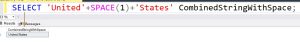 SPACE Function in SQL Server Combining String with Spaces