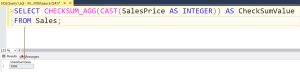 Using CHECKSUM_AGG Function in SQL Server