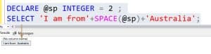SPACE Function in SQL Server - SQL Server Guides