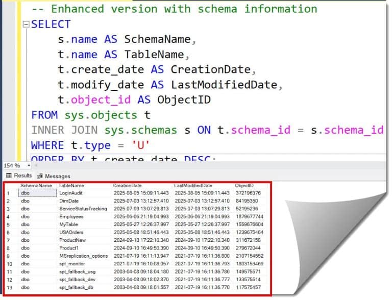 How to Check Table Creation Date in SQL Server - SQL Server Guides