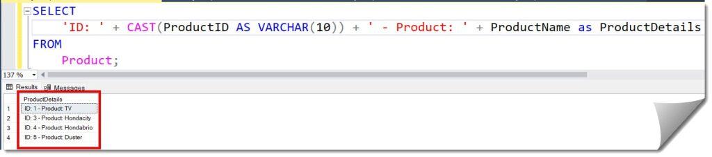 how to join two columns in sql server
