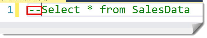 how to comment in ssms