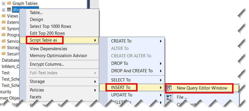 how to generate insert statements from table in SQL