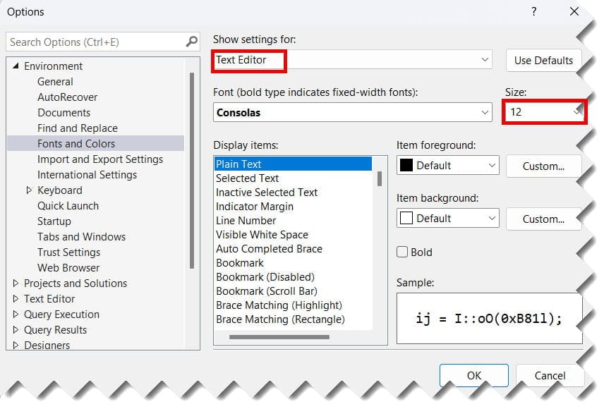 how to zoom ms sql server management studio
