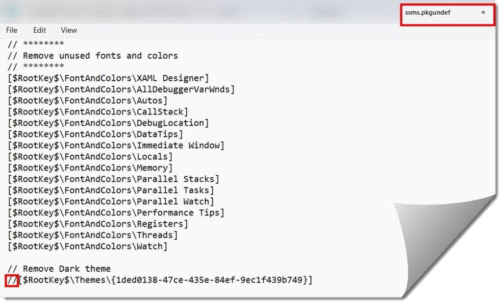 ssms dark mode settings