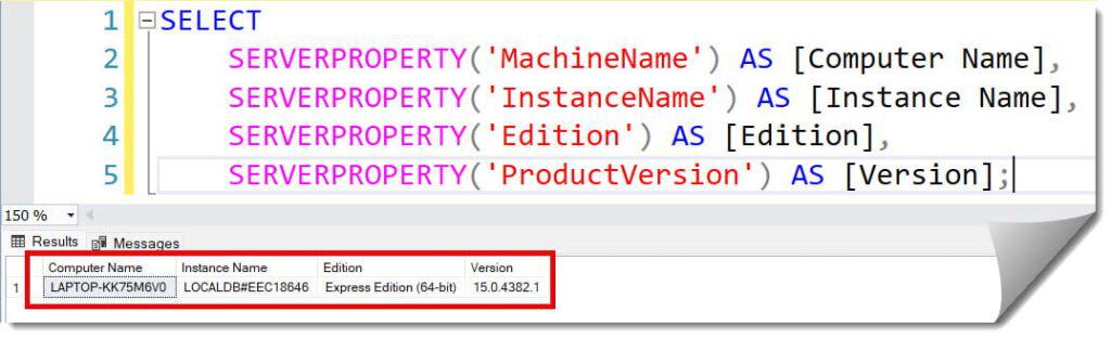 how to check sql server instance name