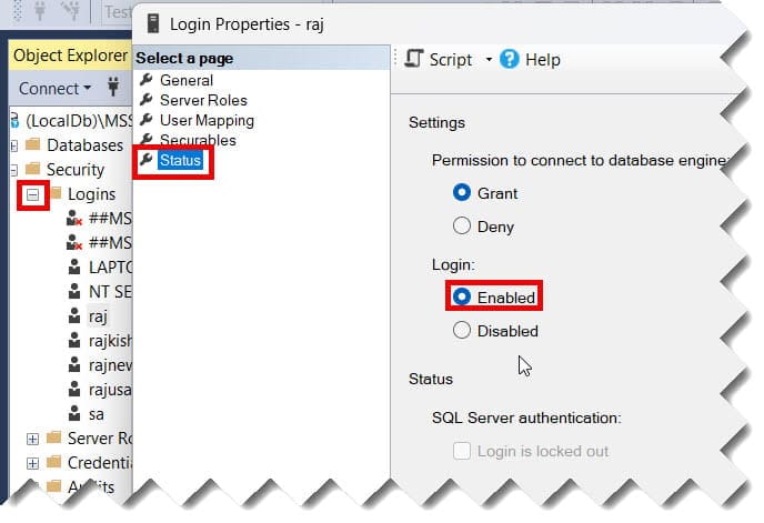 microsoft sql server error 18456 how to fix