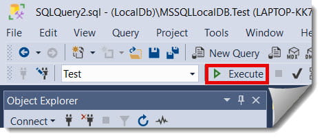 run a query in sql server management studio
