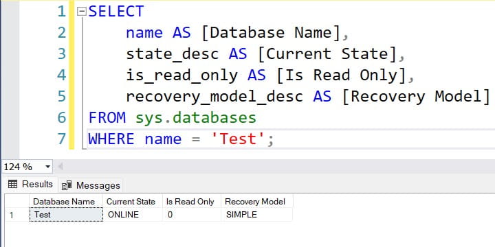 SQL Server Database In Restoring State