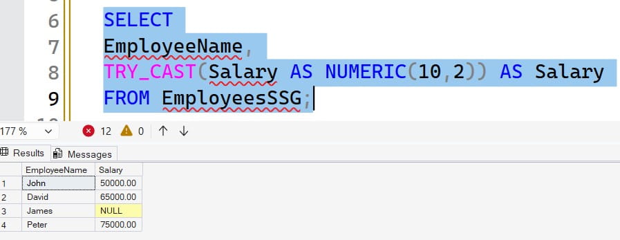 SQL server Error converting data type varchar to numeric