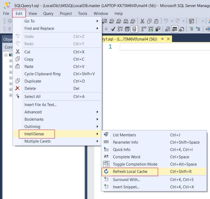SSMS Autocomplete Not Working