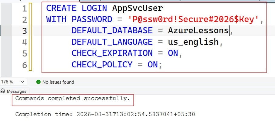SQL CREATE LOGIN