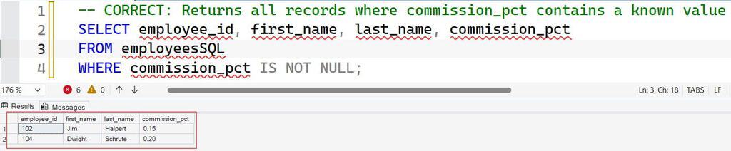 sql null values