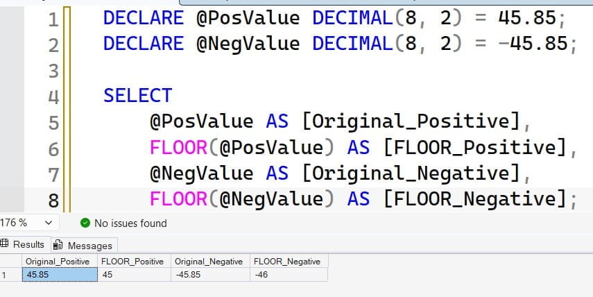 sql server floor date