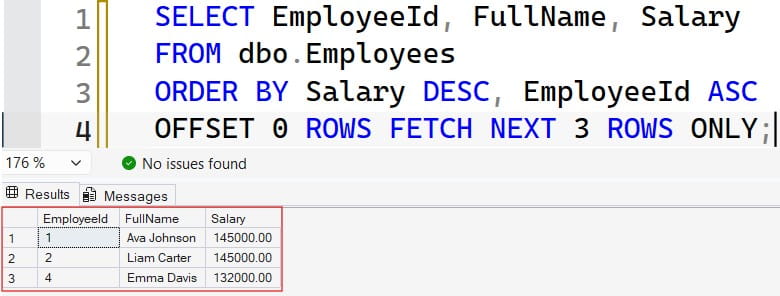 Find the Top 3 Employees by Salary in SQL