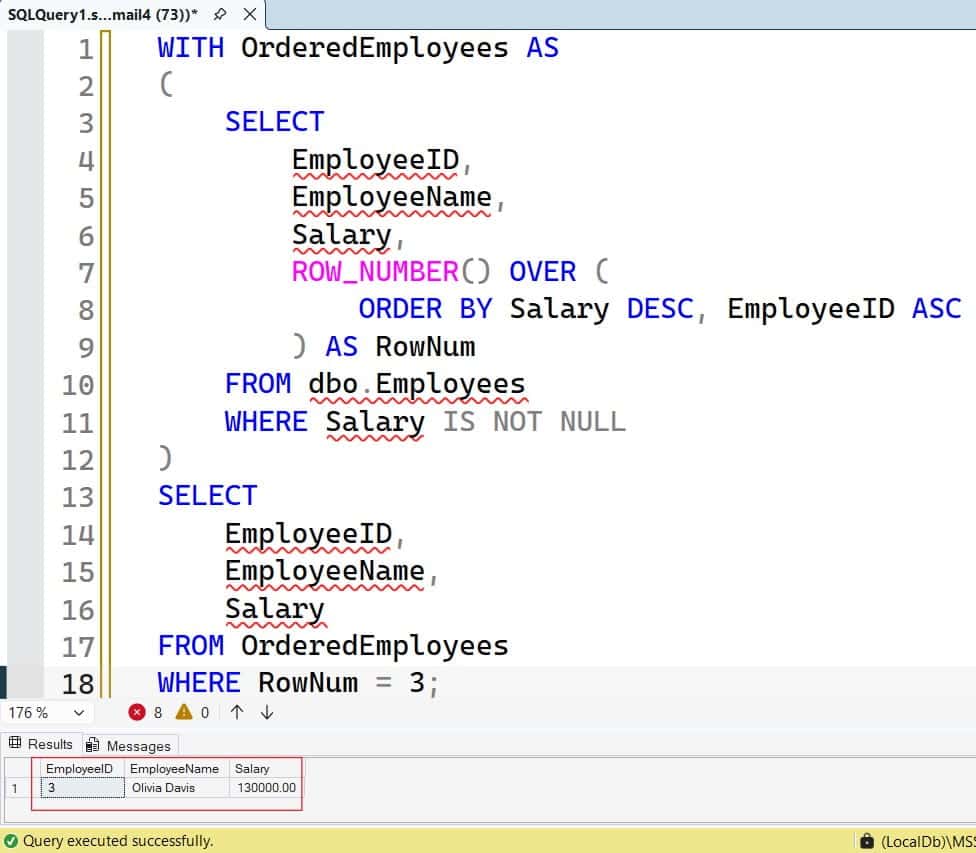 How to Find 3rd Highest Salary in SQL Server
