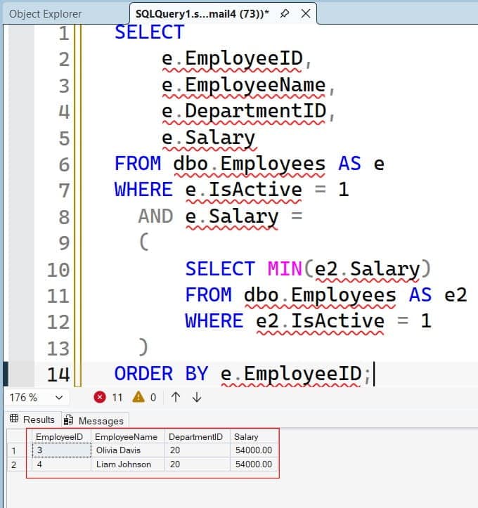 How to Find Lowest Salary in SQL