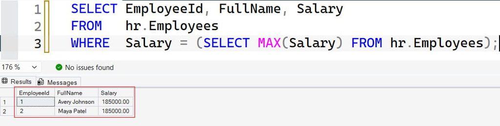 How to Find Maximum Salary in SQL server