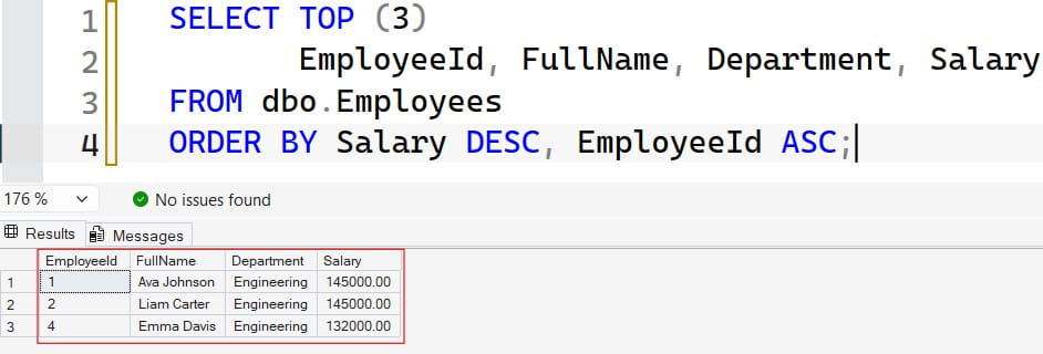 How to Find the Top 3 Employees by Salary in SQL