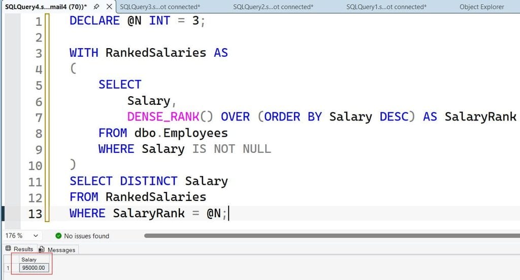 how to find the nth highest salary in sql server