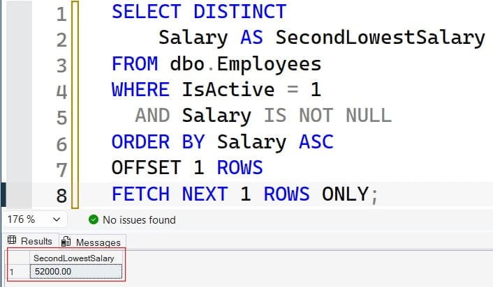 how to find the second lowest salary in sql server with example