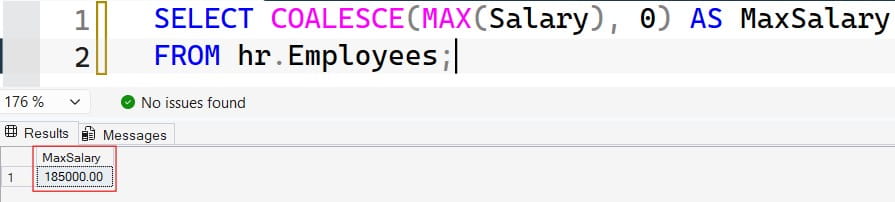 max salary sql