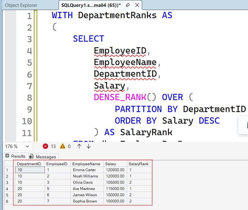 sqlserver dense_rank