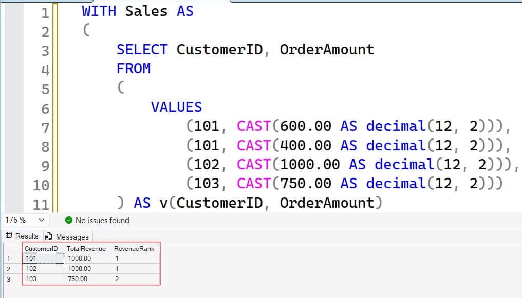 what is dense_rank in sql